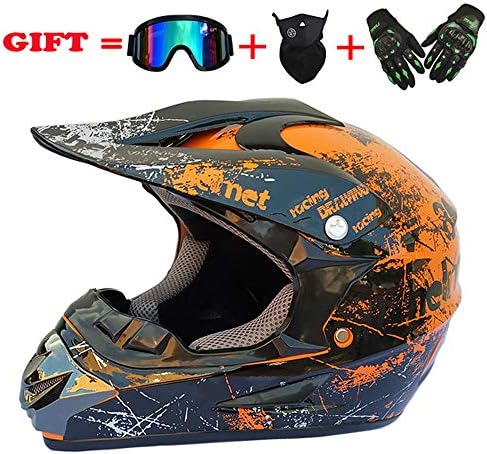Lavacraft DOT Motocross Helmet Full Face Offroad Dirt Bike Helmet Motorcycle ATV Mountain Bike Sports With Goggle Mask