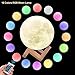 GPJOY Moon lamp, 3D Printing LED 16 Colors RGB Moon Night Light,Newest Upgrade Moon Night Light with Remote&Touch Control and Adjustable Brightness with Wooden Stand, Diameter 5.7 Inch