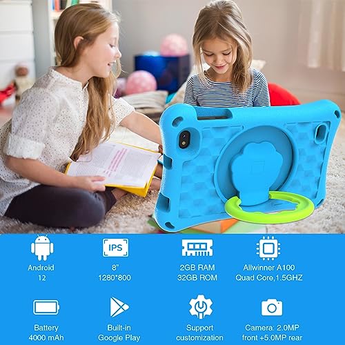 Kids Tablet, 8 inch Tablet for Kids Android 12 Toddler Tablet 2GB 32GB
