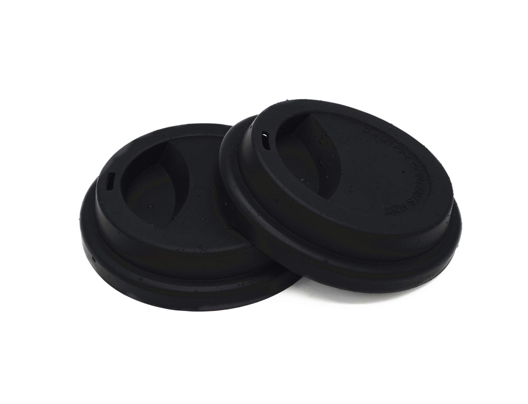 NanTun Silicone Drinking Lid Spill-Proof Cup Lids Reusable Coffee Mug Lids Coffee Cup Covers 2 Pcs - Black
