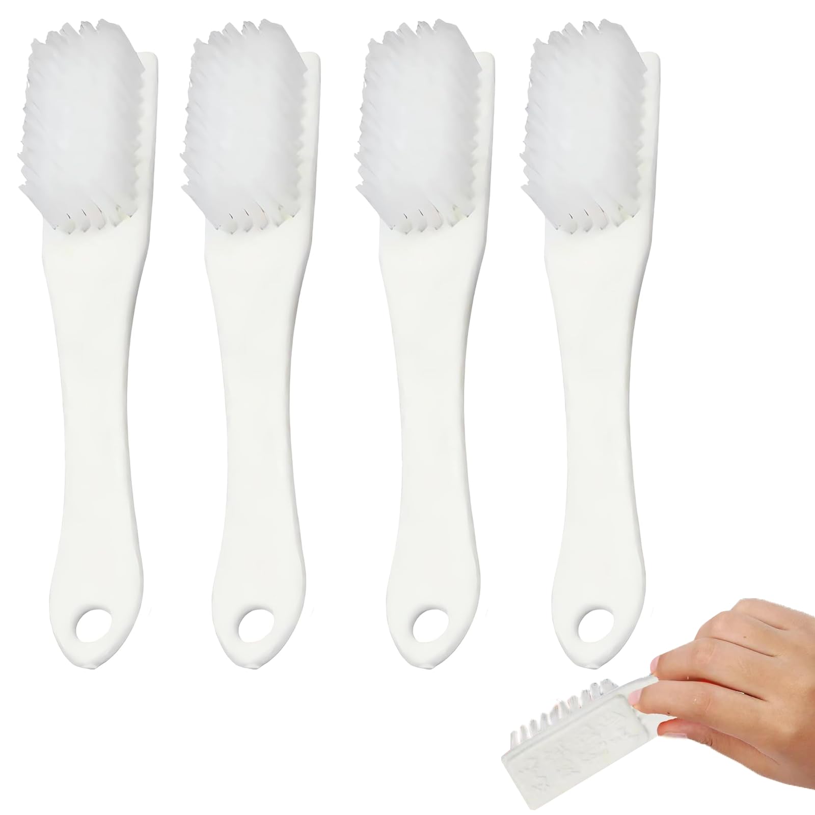 Miupoo Nail Cleaning Brush,Handle Grip Nail Cleaning Brushes for Toes Fingernail,Nail Stain Removing Brush,Laundry Scrubbing Brush Sports Shoes Cleaning Brush,4 Pieces