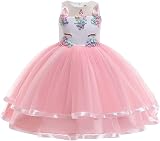 URAQT Unicorn Costume Pink Dress with Necklace Headband 140cm view 2