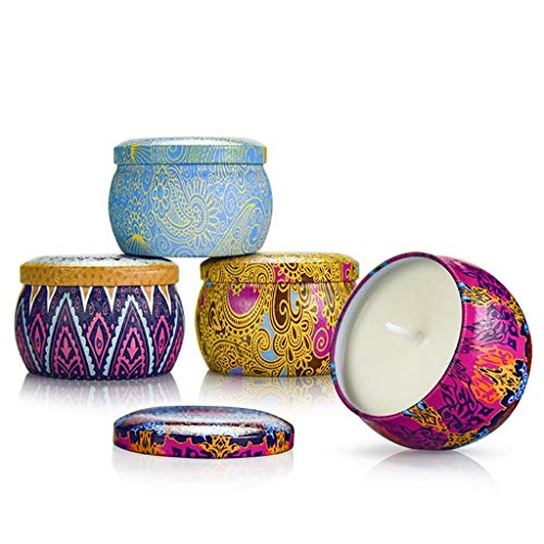 YSYYSH Aromatherapy Candle Gift Set 4 Pieces Natural Wax Flavor 120 Hours Burning Time Candle