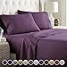 HC COLLECTION Bed Sheets Set King with 2 Pillowcases, Hotel Luxury Platinum 1800 Series Brushed Microfiber Sheet w/Deep Pocket, Ultra Soft Lightweight 4 Pcs Linen Bedding for Hot Sleepers, Purple