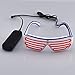 Fronnor EL Glasses El Wire Fashion Neon LED Light Up Shutter Shaped Glow Sun Glasses Rave Costume Party DJ Bright SunGlasses(Blue Frame+Pink)