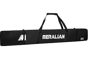 MERALIAN Padded Ski Bag Travel Padded to Transport Skis Gear Pocket with Adjustable Handle 170 185cm.