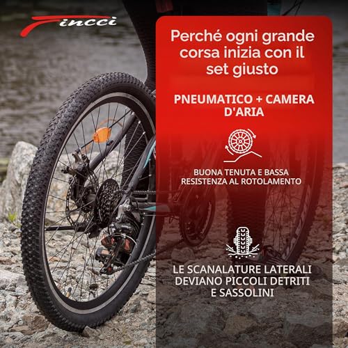 Fincci MTB Tyres 26 x 2.1 Inches 57-559 Pair Folding Bike Tyres 26 with 2 x Air Cameras Presta Valve for Mountain Bike, Racing Bike, Electric Bicycle – Pack of 2