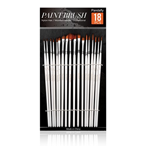 18-Piece Detail Paint Brushes Set, Handmade Miniature Fine Paintbrushes for Acrylic Watercolor Oil, Art, Perfect for Rock Painting, Christmas Balls, Scale Models, Figurines, Nail, Face, Airplane Kits
