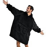 Krifey Wearable Blanket Hoodie for Men, Oversized Sherpa Fleece Sweatshirt with Giant Pocket, Cozy Birthday & Christmas Gifts for Him