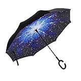 KOBWA Inverted Umbrella, Outside-In Double Layer Windproof UV Protection Reverse Self Standing Umbrella with C-Shaped Handle for Car Rain Outdoor Use and More