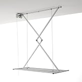 Foxydry Mini, Folding, Pull Down, Ceiling Laundry Drying Rack, 50 in | made of aluminum and stainless steel, space-saving, for indoor and outdoor, rustproof, vertical lift, supports 10 kg, gray