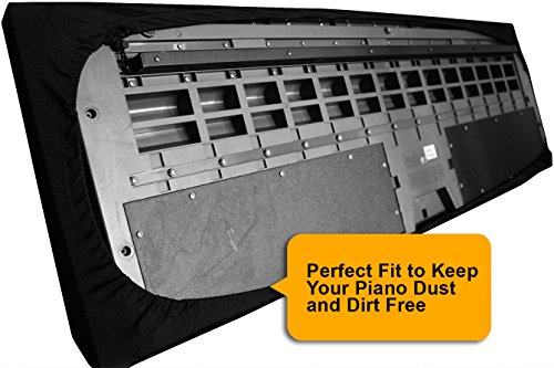 Piano Keyboard Dust Cover for 88 Keys - Piano Chord EBook Included - Made of Nylon/Spandex - Comes Complete with Built-In Bag, Elastic Cord and - Locking Clasp - Keep It Free From Dust and Dirt!