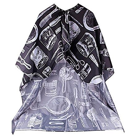 Hot Sale! Hairdresser Cape,Canserin Professional Cutting Hair Waterproof Cloth Salon Barber Gown Cape Hairdressing Tools 120cmx150cm (Black 1) - Thumbnail 2
