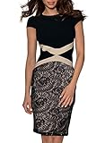 Miusol Women's Retro Floral Lace Optical Illusion Evening Cocktail Dress
