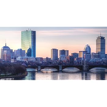 Culturenik Massachusetts Boston Skyline Decorative City Travel Photography Print (Unframed 12x24 Poster)