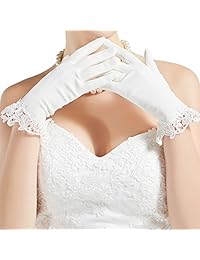 Babeyond - Guantes de encaje con diseño floral para bodas, fiestas de ópera de los años 20, talla única Se ajusta a la mayoría