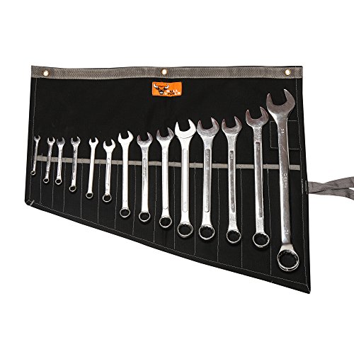 14-Pocket Wrench Organizer Roll Up Pouch for SAE Metric Wrenches  Heavy-Weight Cotton Duck Canvas Tool Bag for DIYers, Mechanics  Professionals - Main Image