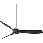 Minka-Aire F853-BN/CL Aviation 60 Inch Ceiling Fan with DC Motor in Brushed Nickel Finish and Coal Blades