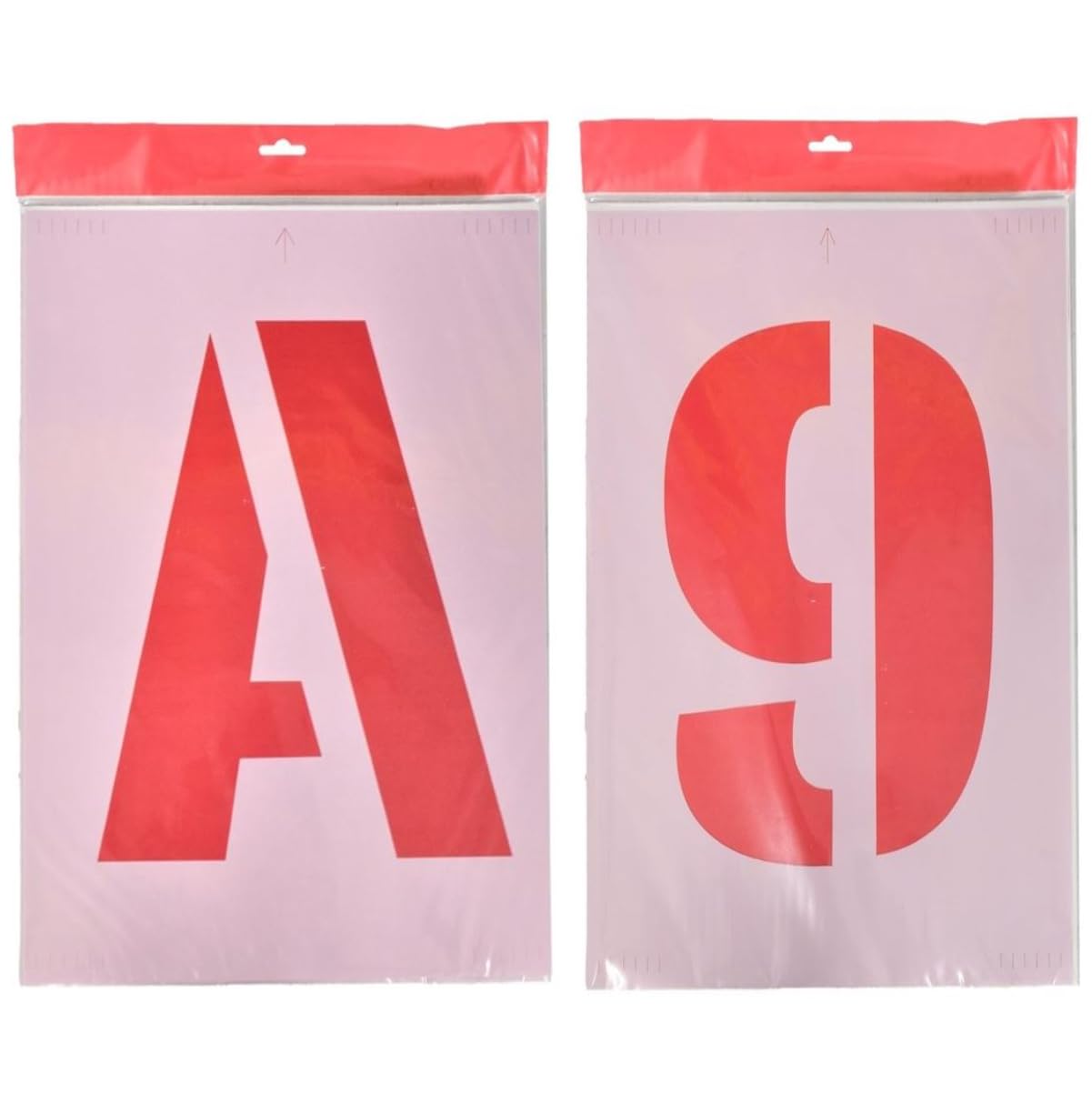 A-Z & 0-9 Letter & Number Stencil Kit - 75mm Character Height, Flexible Scratch-Resistant Polyester, Spacer Marks for Easy Alignment, Reusable for Signage, Craft & DIY Projects