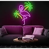 AMANYMXOK Flamingo and Palm Tree Neon Sign Led Light Up Signs for Wall Decor Pink Flamingo Neon for Party Home Holiday Bar Bedroom Club Lights Signs 40cm