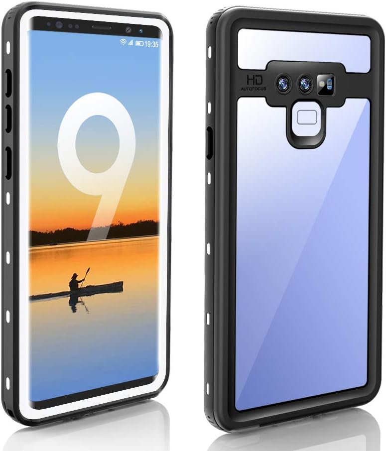 Galaxy Note 9 Waterproof Case, ZERMU Shockproof Snowproof Cover IP68 Underwater Full Body Protection Crystal Transparent Built-in Screen Protector Underwater Waterproof Case for Samsung Galaxy Note 9