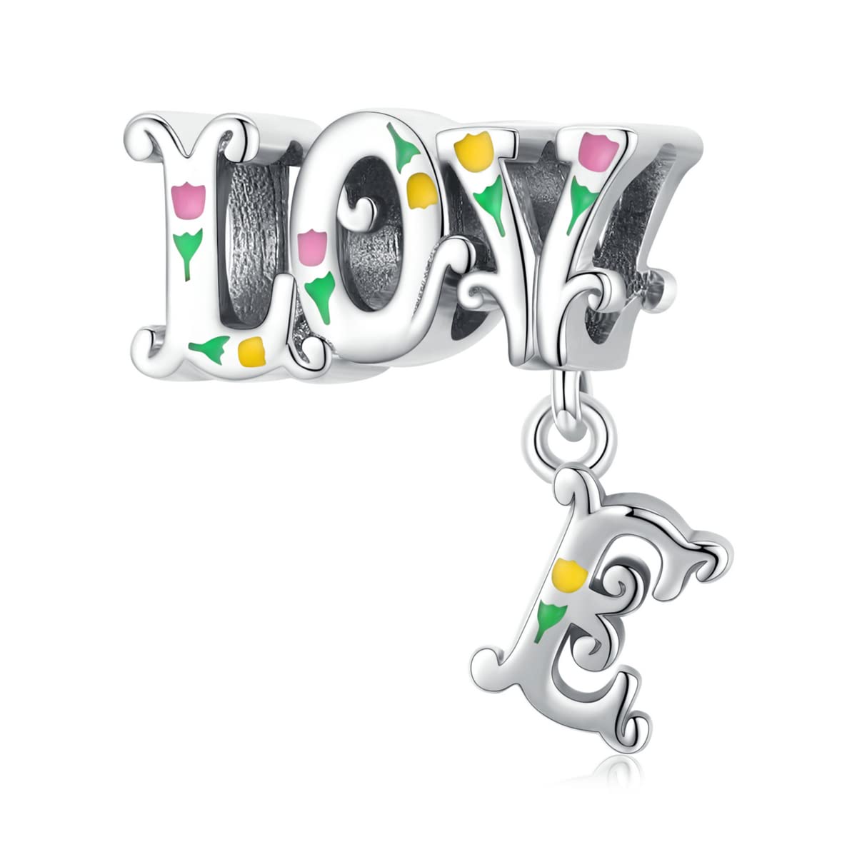 Letter Love Charms Sterling Silver Charms Bead Girl Jewelry Women's Bead Charms Gifts for Women Bracelet&Necklace