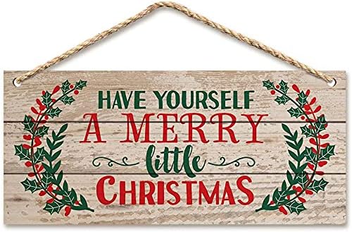 Ornaments - WTTORDE Christmas Door Hanging Sign，Wall Wood Winter Decorations Signs，Indoor Outdoor Decorative Ornament for Home, Classroom, Office