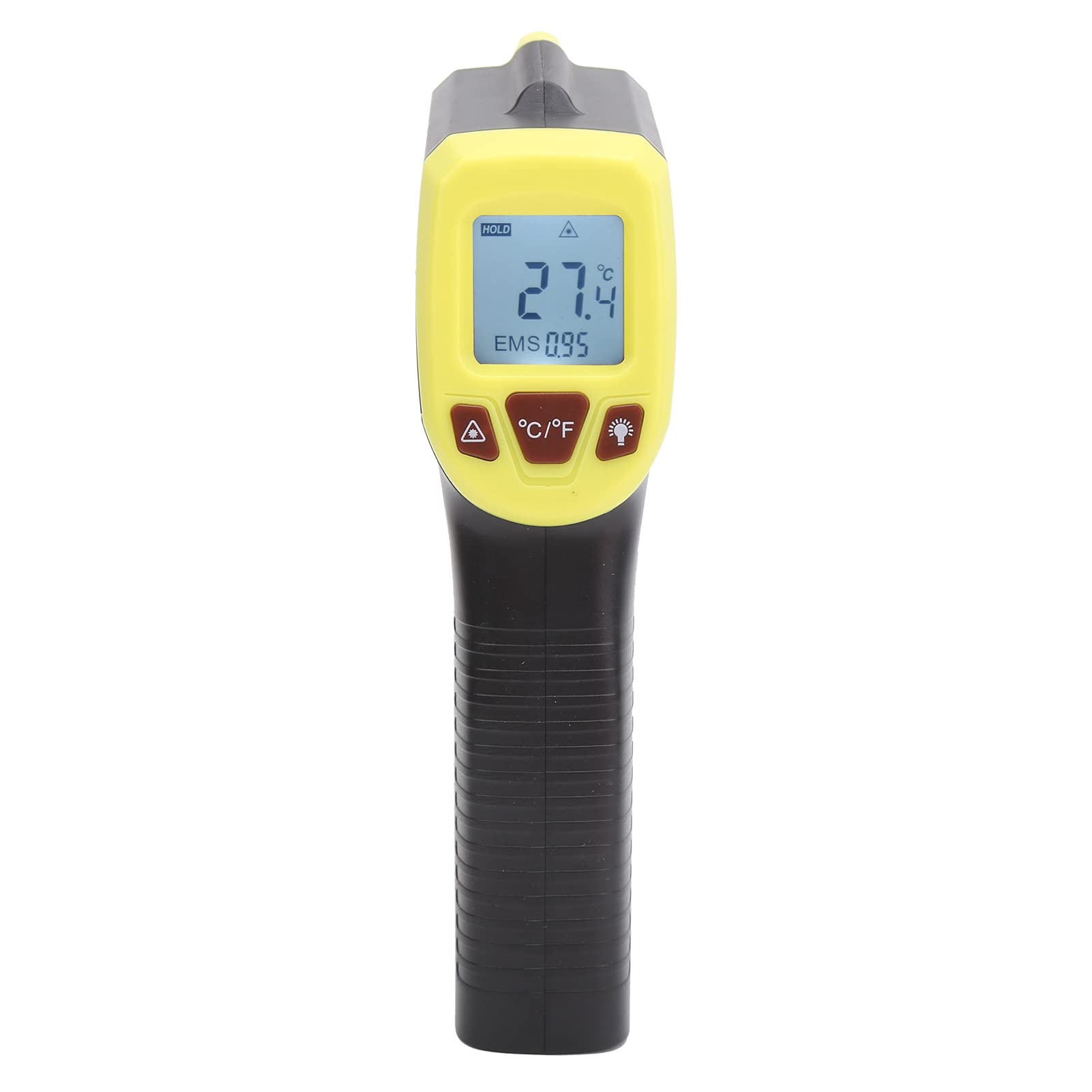 Infrared Thermometer GM320S Non-Contact Digital Temperature Gun for Engine Parts, Hot Water Pipes & Surface Measurement Industrial LCD Thermometer with Backlit Display (Yellow)