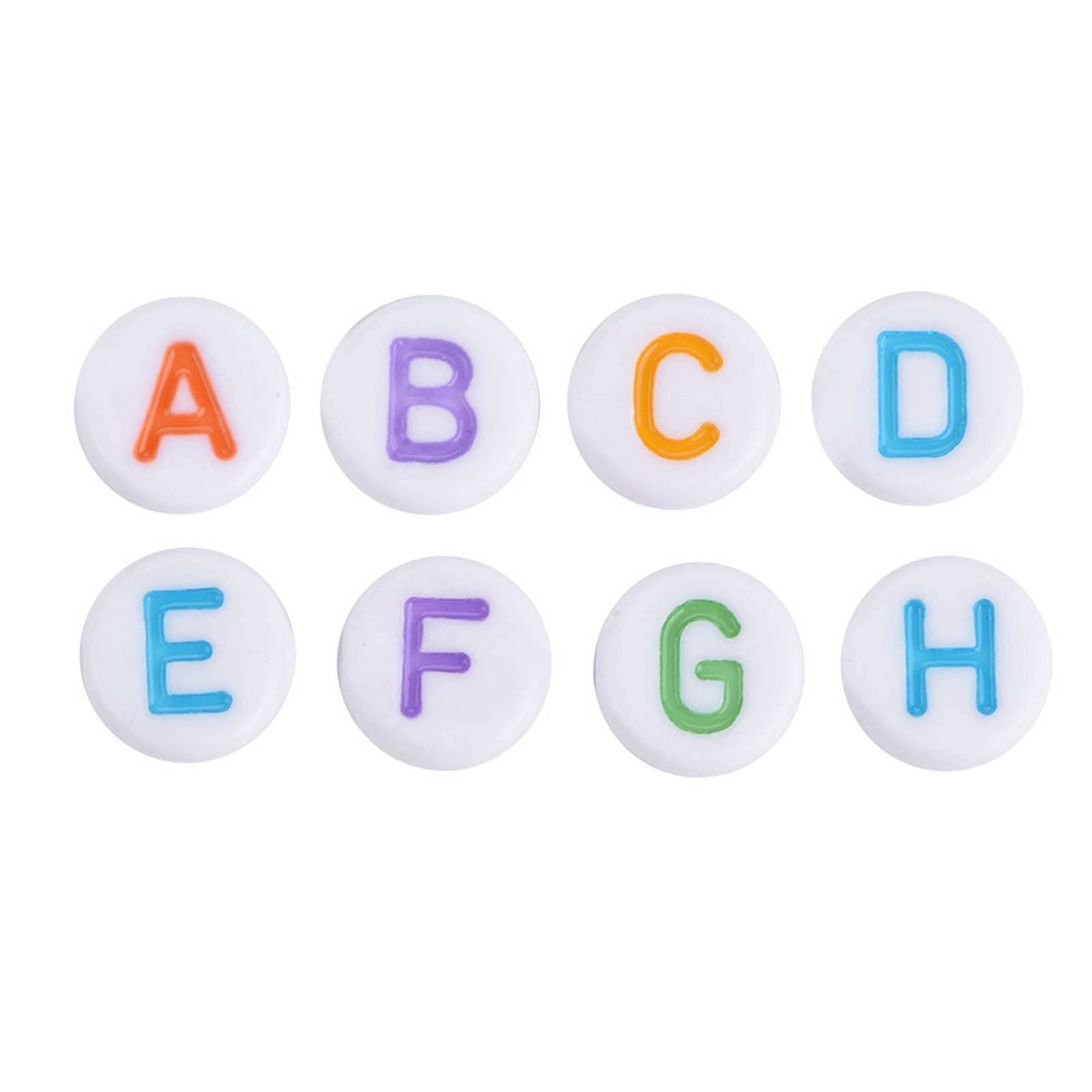 500pcs 7 Colors Acrylic Letter Beads A-Z Round Alphabet Beads for DIY Bracelet Necklace for Children's Handmade Toys