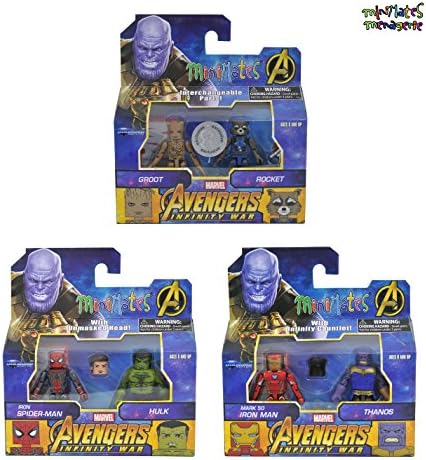 Marvel Minimates Toys R Us Infinity War Movie Complete Set of Three 2-Packs (6 Figures)