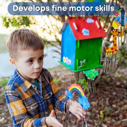 9 Wooden Birdhouses & 9 Wind Chimes Art & Crafts for Kids Ages 4 5 6 7