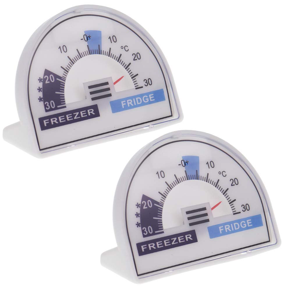 2 Pack Fridge Freezer Thermometer Dial with Recommended Temperature Zones Cooler Chiller