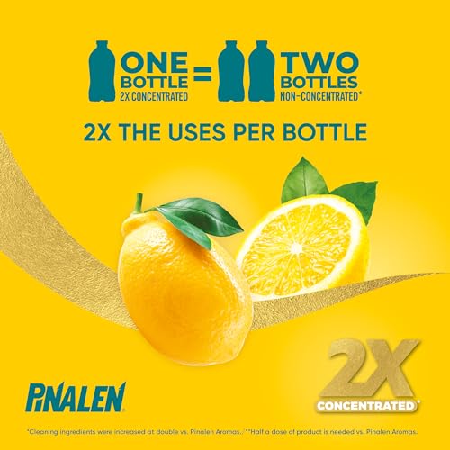 PINALEN 2X MAX AROMAS CONCENTRATED MULTIPURPOSE CLEANER – LEMON LIFT SCENT – 28 FL OZ – ALL PURPOSE CLEANER FOR KITCHEN, BATHROOM, FLOORS & OUTDOORS