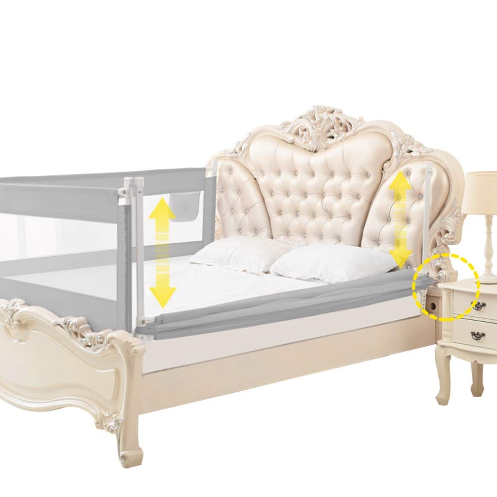 半額品 ベッドフェンス ベビーベッドの柵 携帯用ベッドの監視子供の幼児の安全側の柵 ロック可能なバックルと調節可能な高さ 灰色 サイズ さいず 1 8m 1 8m B07plwj6gf 新しいコレクション Firstcity Edu My