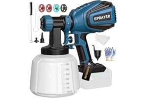 MIRRORZONE Cordless Paint Sprayer for Dewalt 20V MAX Battery Electric Spray Paint Gun with High Capacity Container Easy to Clean for House Painting Blue(Not Include Battery)