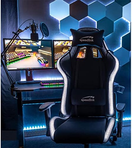 REGYS RGB Cadeira de Gaming - Cadeira de secretária para gamers, ajustável em altura, com iluminação, preto