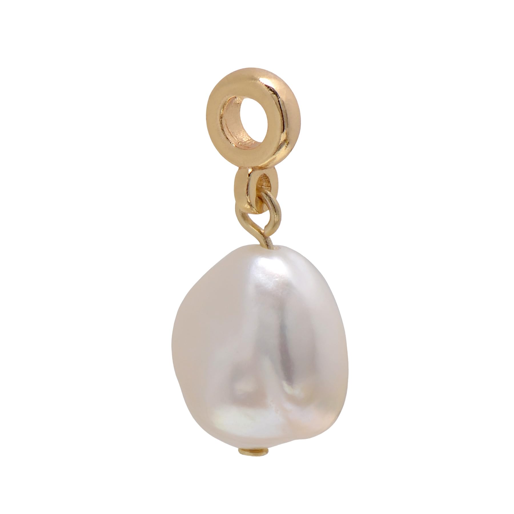 Photo 1 of (see all images) 12-14 MM Freshwater Cultured Baroque Pearl Charm Pendant, 14K Yellow Gold Color