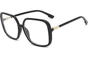 bullabulling Retro Square Reading Glasses For Women Blue Light Blocking Oversized Eyeglass Frames Large lens