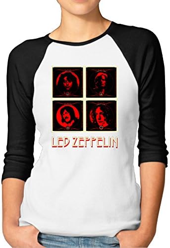 Led Zeppelin Members Womens 3/4 Sleeve Raglan Tee Shirts Vintage