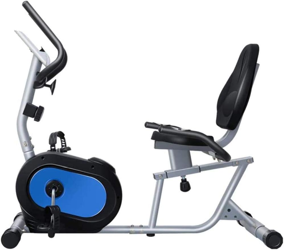 Magnetic Recumbent Bike Home Silent Indoor Bicycle Silent Belt Design Front Foot Roller Design Easy to Move with LED Dial 120 * 49 * 105Cm Uptodate