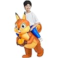 JUROSAICA Squirrel Costume Inflatable Costume Kids Inflatable Costume Blow Up Ride On Halloween Jumpsuit For 7-10 Years Old Girls And Boys Cosplay Party