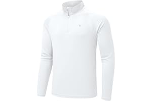 BGOWATU Men's Hiking Shirts Long Sleeve Sun Shirts UPF 50+ Quarter Zip Pullover Quick Dry Rash Guard