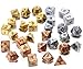 Gold, Silver Bronze Polyhedral Dice _ Set of 30 Dice