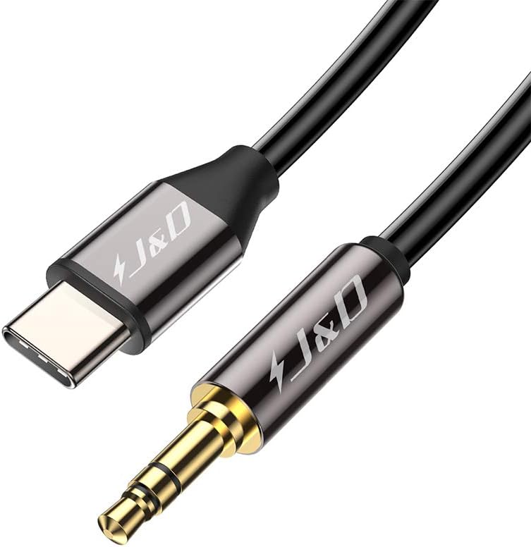 J&D USB C to 3.5mm 1/8 inch Audio Aux Cable