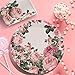 PartyFun 100PCS Party Paper Goods for Adults Mother's Birthday Party for Women Includes Disposable Plates, Cups, Napkins, For Tea Party, Weddings, Birthdays, Baby Shower and Anniversary, for 25 Guests