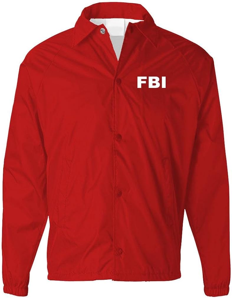 FBI - Bureau Novelty Duty Costume Jacket - Mens Coaches Jacket: Clothing