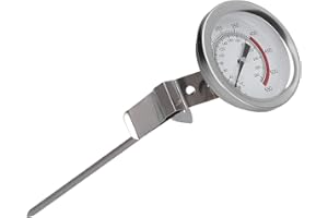 Oil Thermometer for Frying, Deep Fry Thermometer Stainless Steel Milk Tea Coffee Fryer Thermometer with Adjustable Clip Deep 
