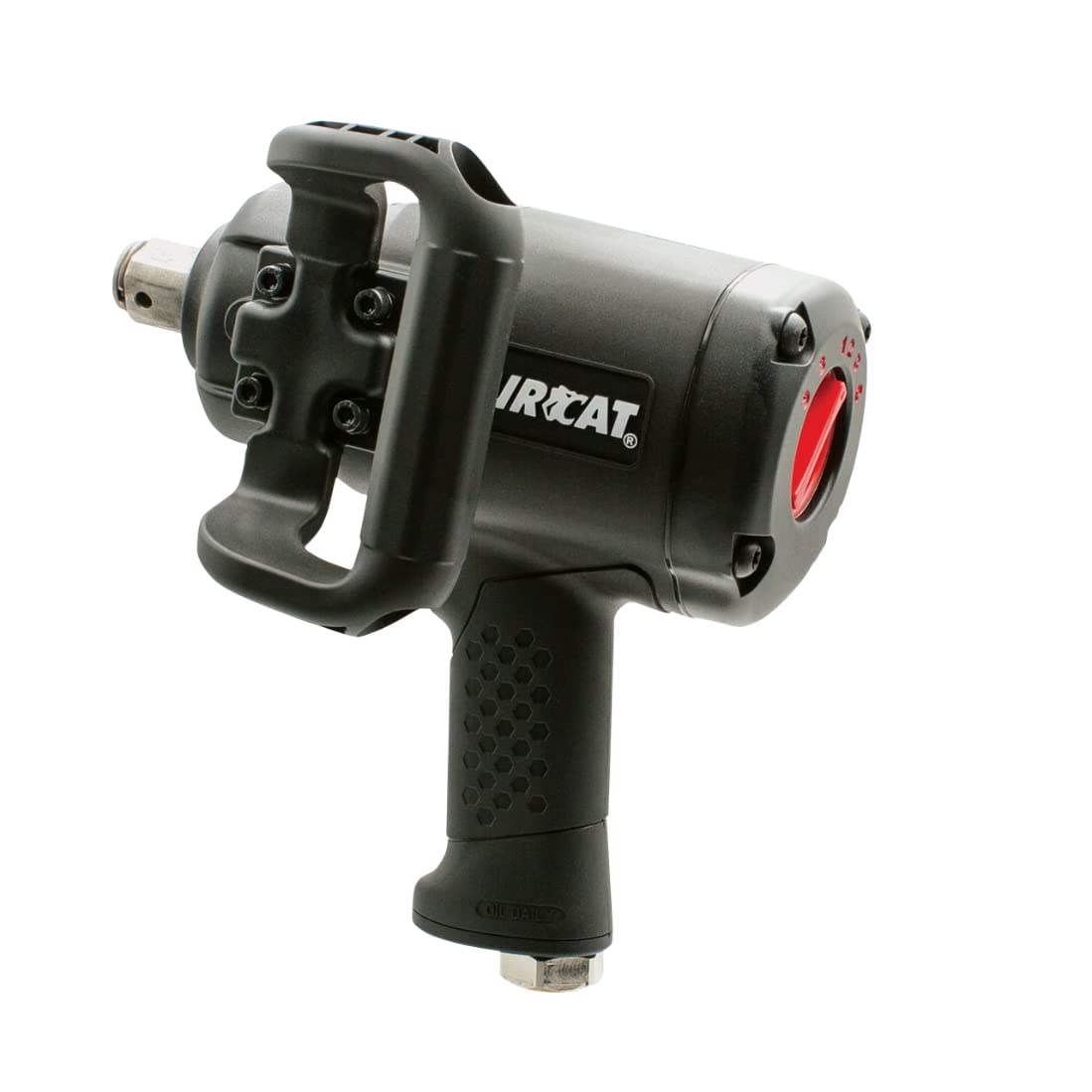 AirCAT 1870-P Llave de impacto de pistola de bajo peso de 1 2100 ft-lbs, negra, mediana