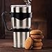 Stainless Steel Travel Tumbler Cup- -30 oz Double Wall Vacuum Insulated Drinking Thermal Mug with Anti-Splash Lid- Keeps Your Beverage Hot or Cold -fit handle. BPA Free.