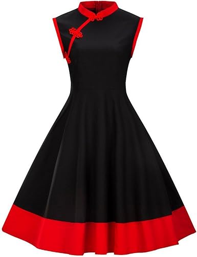 red and black chinese dress